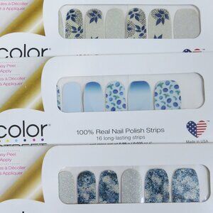 NEW Color Street Nail Polish Strips & Overlays - SET of 3 - Blues
